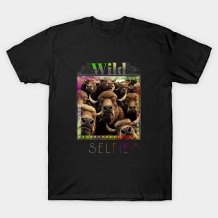 Bison Buffalo Wild Nature Funny Happy Humor Photo Selfie T-Shirt